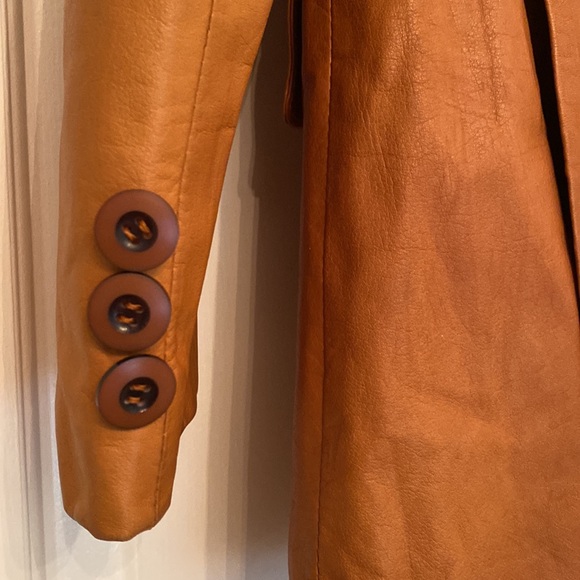 SOLD 1970s Genuine Leather Trench Coat - Picture 6 of 10